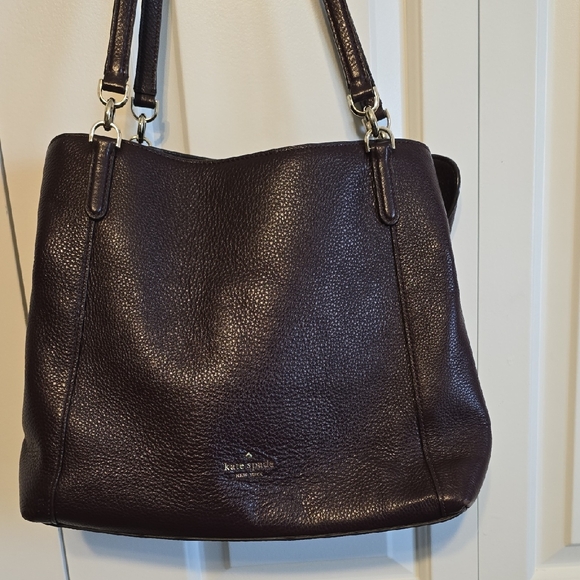 kate spade Handbags - Kate Spade Dark Plum Wine Leather Shoulder Bag